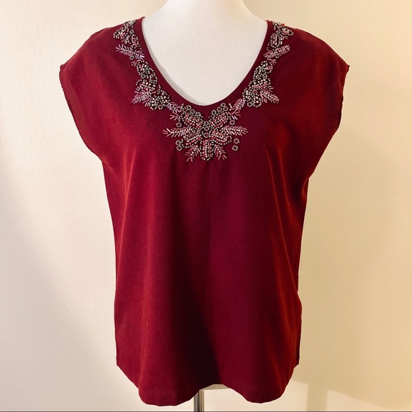 Embroidered Neckline Blouse - Picture 2 of 7